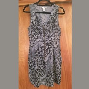 Gray and black animal print dress